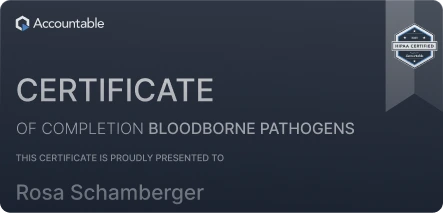 Bloodborne Pathogens Training Certified Badge