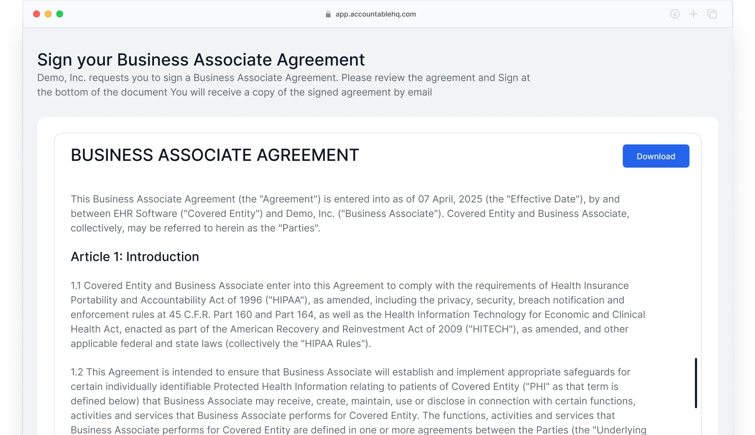 HIPAA-Compliant E-Signature Service