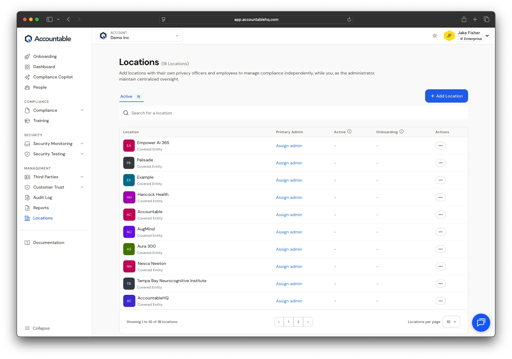 Multiple Location Management