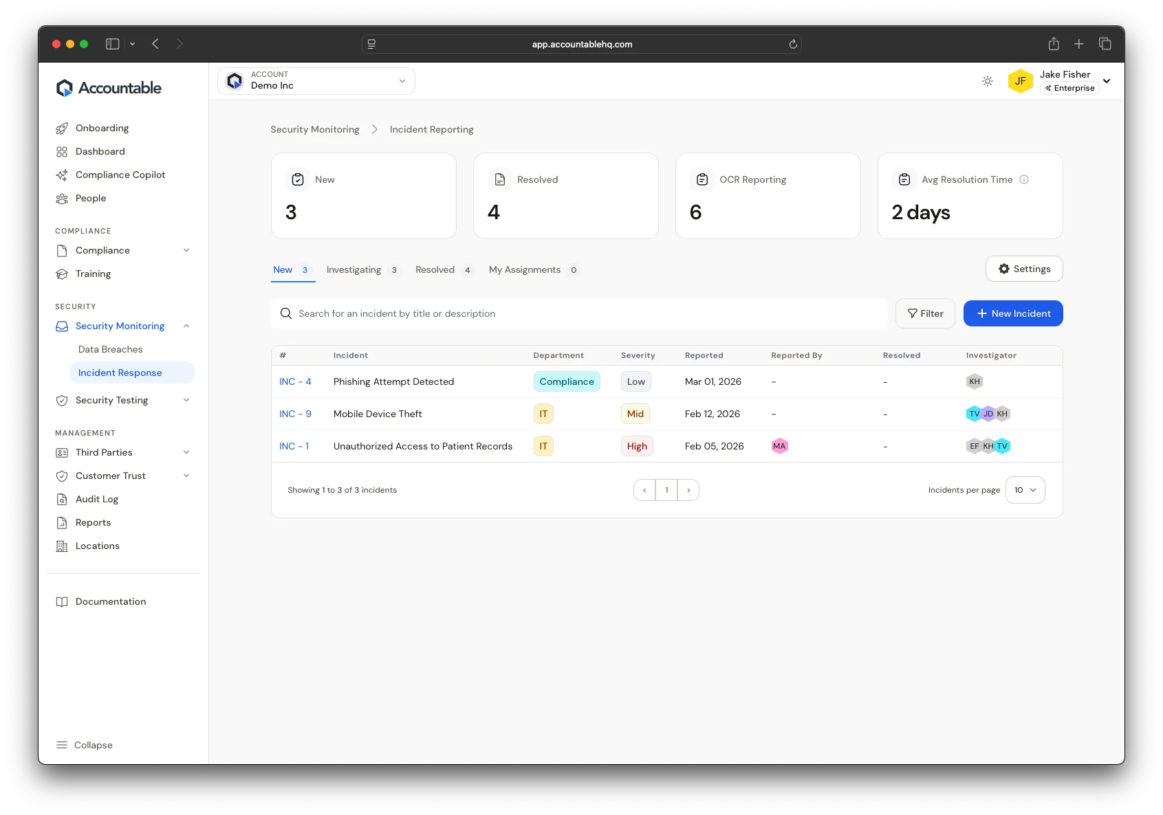 Privacy Incident Management Software